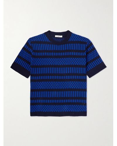 MR P. Striped Terry T-shirt - Blue