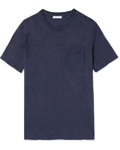 Boglioli Garment-dyed Linen T-shirt - Blue