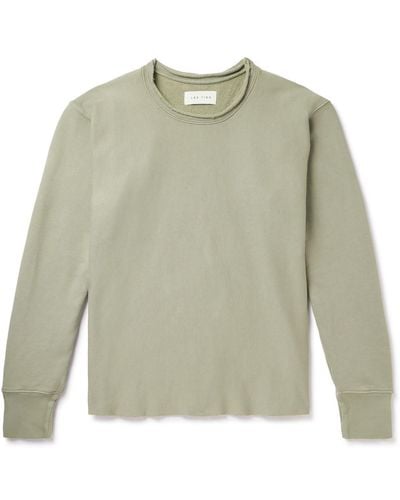 Les Tien Distressed Cotton-jersey Sweatshirt - Green
