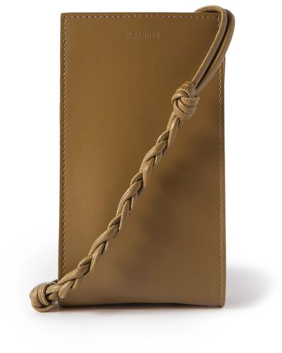 Jil Sander Tangle Leather Phone Pouch - Green