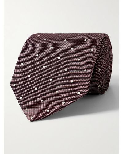 Tom Ford 8cm Polka-dot Silk-jacquard Tie - Purple