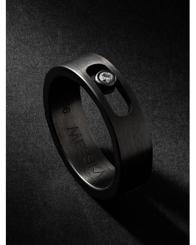 Messika Move Pm Graphite Titanium Diamond Ring - Black