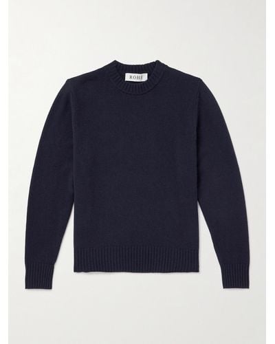 Rohe Pullover aus einer Woll-Kaschmirmischung - Blau