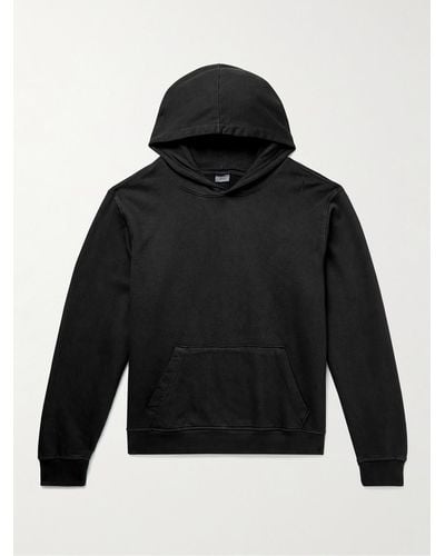 Onia Garment-dyed Cotton-jersey Hoodie - Black