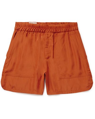 Dries Van Noten Straight-leg Satin Shorts - Orange