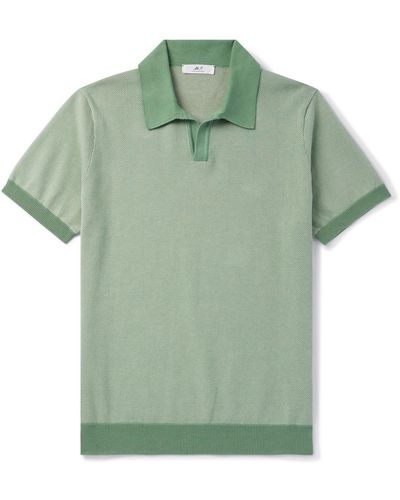 MR P. Honeycomb-knit Cotton Polo Shirt - Green