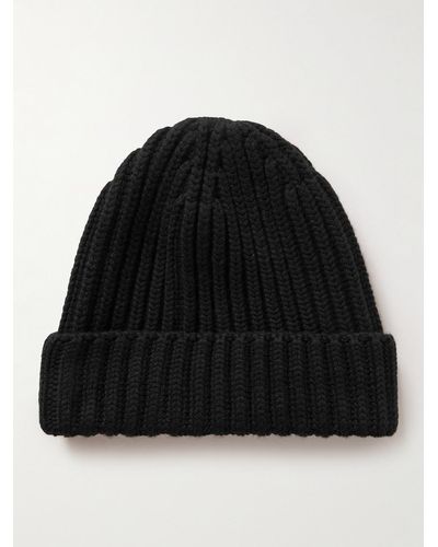 The Row Dibbo Ribbed Cashmere Beanie - Black