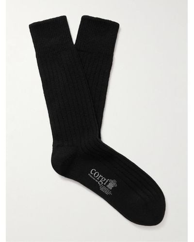 Kingsman Ribbed Cashmere Socks - Black
