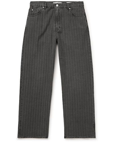 Our Legacy Vast Straight-leg Striped Jeans - Gray