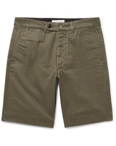 Officine Generale Fisherman Cotton-twill Shorts - Green