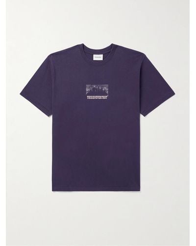 thisisneverthat Nightmare Logo-print Cotton-jersey T-shirt - Blue