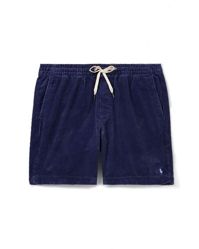 Polo Ralph Lauren Prepster Straight-leg Cotton-corduroy Drawstring Shorts - Blue