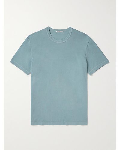 James Perse T-Shirt aus gekämmtem Baumwoll-Jersey - Blau