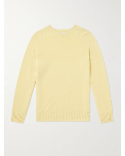 Officine Generale Merino Wool And Cashmere-blend Jumper - Yellow