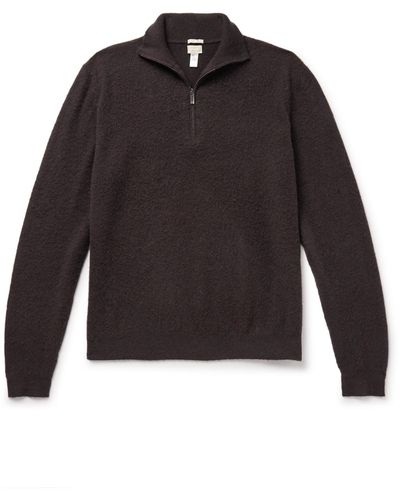 Massimo Alba Liam Brushed Cashmere Half-zip Sweater - Black