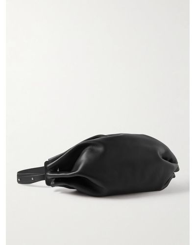 Bonastre Large Ring Leather Messenger Bag - Black