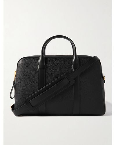 Tom Ford Buckley Aktentasche aus vollnarbigem Leder - Schwarz