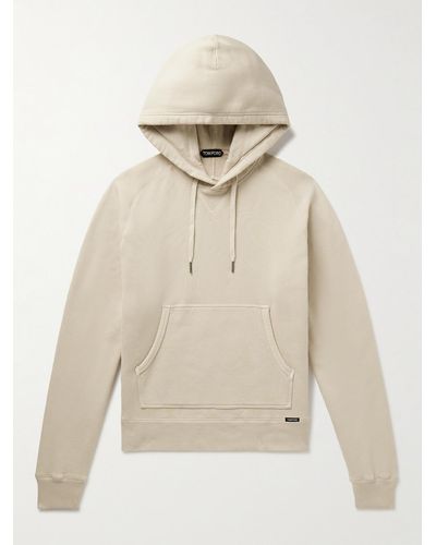 Tom Ford Garment-dyed Cotton-jersey Hoodie - Natural