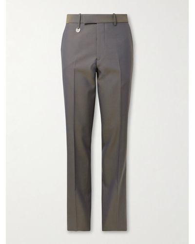 Burberry Straight-leg Iridescent Wool Suit Trousers - Grey