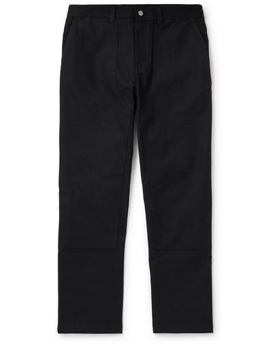 Saturdays NYC Morris Wide-leg Brushed Cotton-blend Twill Pants - Black