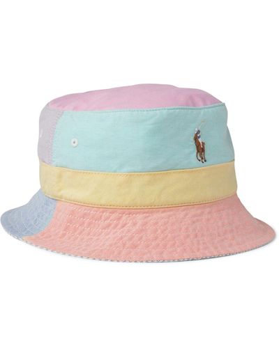 Polo Ralph Lauren Logo-embroidered Colour-block Cotton-canvas Bucket Hat - Multicolor