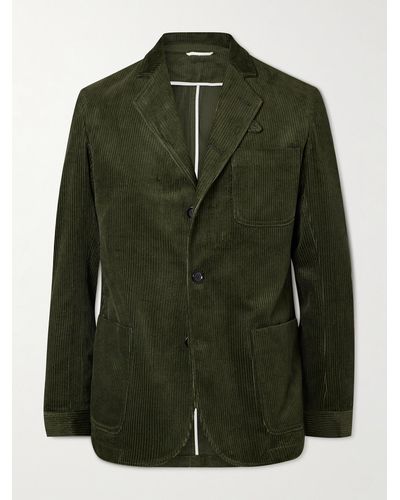 Oliver Spencer Solms Cotton-corduroy Suit Jacket - Green