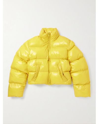 Balenciaga Cropped Padded Shell Jacket - Yellow