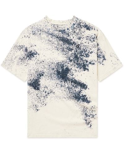 Noma T.D Twist Logo-embroidered Hand-dyed Cotton-jersey T-shirt - White
