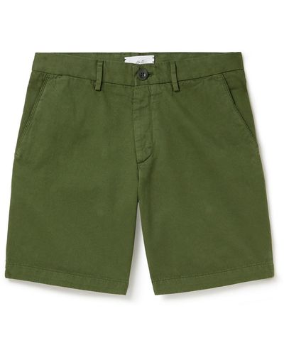 MR P. Straight-leg Cotton-twill Shorts - Green