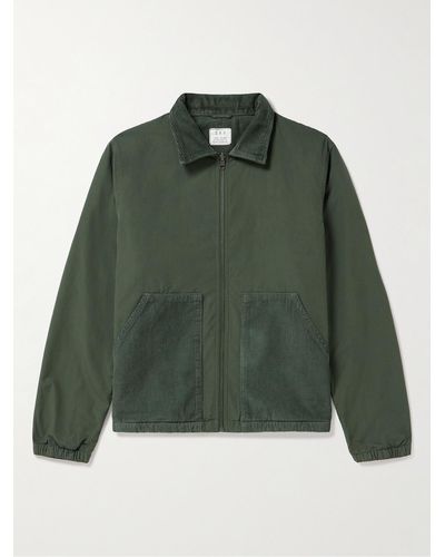 Save Khaki Wende-Jacke aus Cord und Baumwoll-Canvas in Stückfärbung - Grün