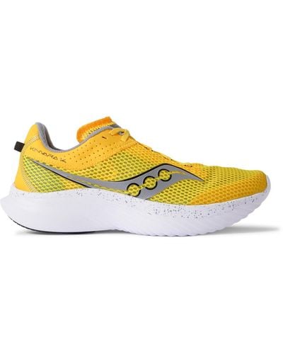 Saucony Kinvara 14 Rubber-trimmed Mesh Running Sneakers - Yellow