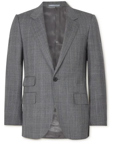 Kingsman Prince Of Wales Checked Wool Suit Jacket - Gray