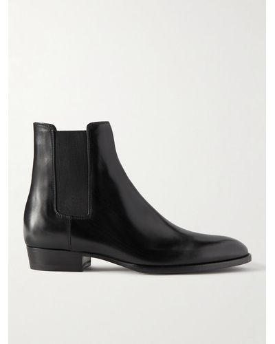 Saint Laurent Wyatt Chelsea Boots aus Leder - Schwarz