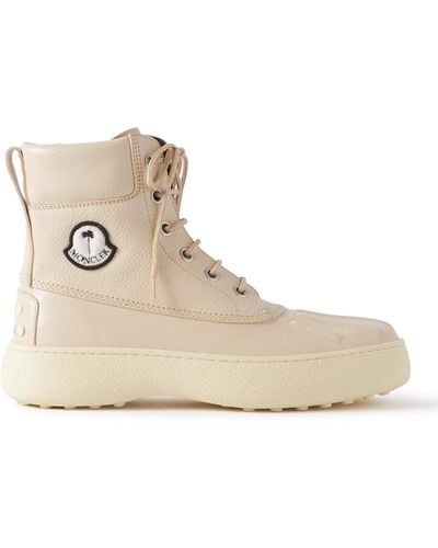 Moncler Genius Tod's Palm Angels Winter Gommino Full-grain Leather Boots - Natural