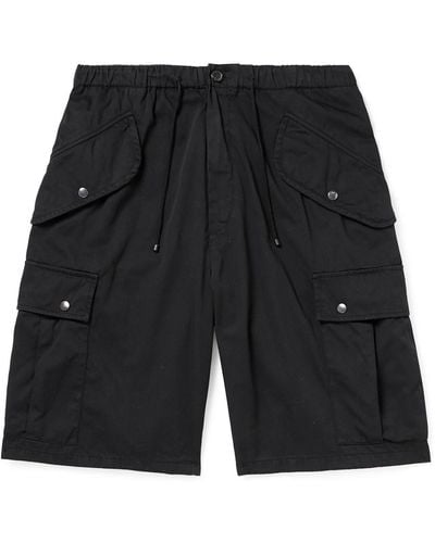 Dries Van Noten Straight-leg Cotton-gabardine Cargo Shorts - Black