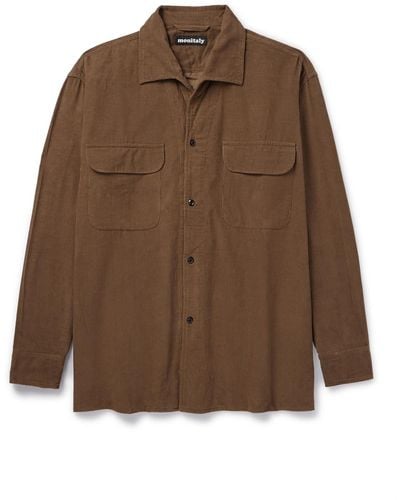 Monitaly 50's Milano Cotton-corduroy Shirt - Brown