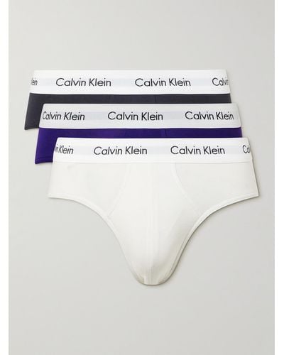 Calvin Klein Confezione da tre slip in cotone stretch - Bianco