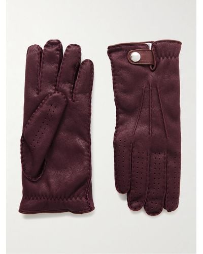 Brunello Cucinelli Handschuhe aus Leder - Lila