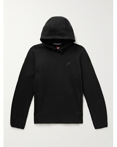 Nike Sportswear schmal geschnittener Hoodie aus "Tech Fleece"-Material aus einer Baumwollmischung - Schwarz