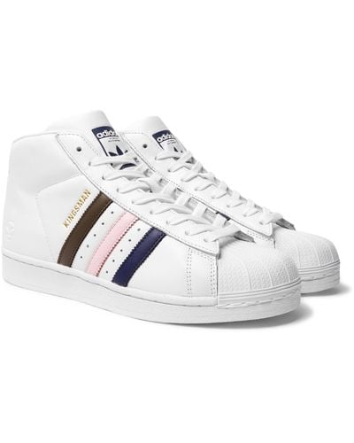Kingsman + Adidas Originals Superstar Pro Numbered Leather High-top Sneakers - White