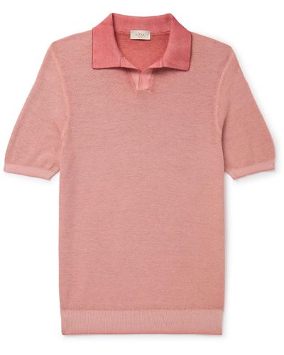 Altea Slim-fit Cotton-piqué Polo Shirt - Pink