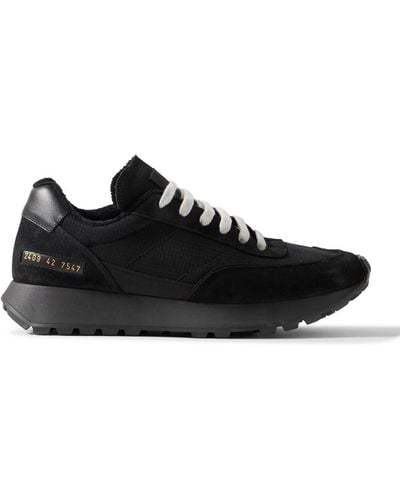 Common Projects Track Classic Leather And Suede-trimmed Ripstop Sneakers - Black