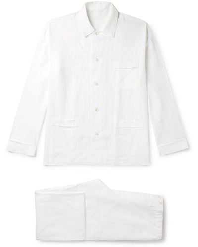 Anderson & Sheppard Linen Pajama Set - White