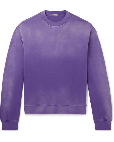 Barena Garment-dyed Cotton-jersey Sweatshirt - Purple