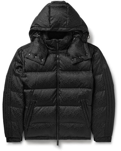 Moncler Genius Adidas Originals Alpbach Quilted Logo-jacquard Shell Hooded Down Jacket - Black