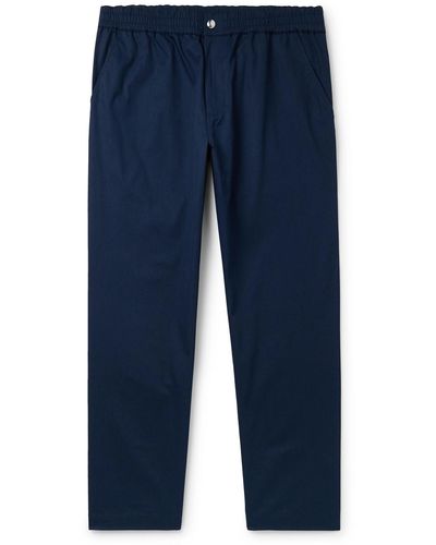 Maison Kitsuné Straight-leg Cotton Pants - Blue