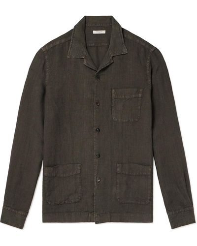 Boglioli Camp-collar Linen Overshirt - Gray