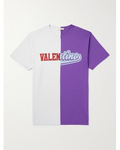 Valentino Garavani Logo-print Cotton-jersey T-shirt - Purple