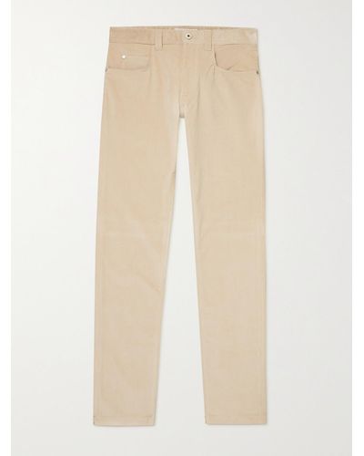 Loro Piana Slim-fit Stretch-cotton Corduroy Pants - Natural
