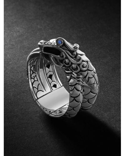 John Hardy Legends Naga Silver And Sapphire Ring - Metallic